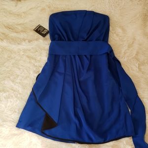 Express strapless mini dress blue NWT